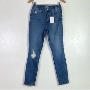 NWT Good American Good Waist Distressed Jeans